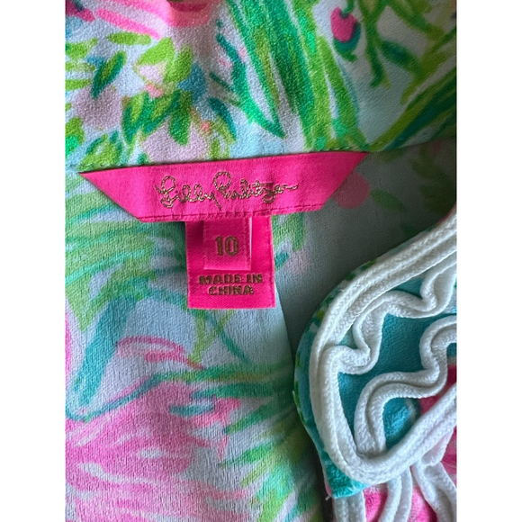Lilly Pulitzer Jane Shift Dress Size 10 Floridita Pink Flamingo Sleeveless - Picture 8 of 9